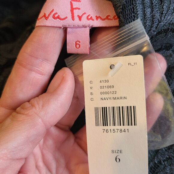 Eva Franco Dress NWT size 6 Navy Faux Leather Mini - Picture 3 of 9